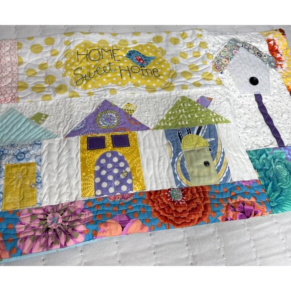 Handmade Quilted pillow sham sampler with applique New! Decorative Pillow Sham - Picture 3 of 7